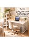 مكتب كتابة حديث مقاس 120x60x72 سم، طاولة دراسة بسيطة للكمبيوتر مع سطح عمل واسع، مكتب منزلي أبيض للعمل والدراسة والألعاب - 5