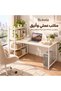 مكتب كتابة حديث مقاس 120x60x72 سم، طاولة دراسة بسيطة للكمبيوتر مع سطح عمل واسع، مكتب منزلي أبيض للعمل والدراسة والألعاب - 3