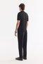 Men's Black Polo Collar Zippered Easy Ü Tulle Enen Wrinkle-Free Regular Fit Knitwear T-Shirt A61Y5015 - 5