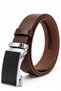 Automatic Buckle, No-Hole, Suede Leather, Classic Men's Belt, Light Brown.