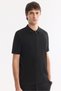 Men's Black Polo Collar Zippered Easy Ü Tulle Enen Wrinkle-Free Regular Fit Knitwear T-Shirt A61Y5015 - 7