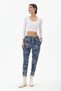 Women's Blue Italian Camouflage Print Stretch Fabric Pants, Sizes 38–46