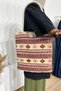 Women's Ethnic Shoulder Bag White Ethnic Patterned Tapestry Woven