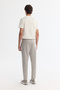 Men's Light Gray Classic Waist Jersey Cotton Carrot Fit Trousers A42Y3061 - 3