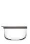 Duo Glass Storage Container Set of 3 Small Size 380 ml with Gray Plastic Lid (Breakfast) - 3