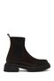 Women's Anthracite Thick Soled Suede Leather Chelsea Boots Wf170033Ds