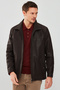 Roberto Men's Brown Double Collar Leather Jacket 18Wgd6313D2 - 6