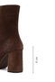 Women's Brown Zippered Thick Heeled Suede Leather Boots Af200001Ds - 4