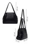 Women's Black Long Strap Shoulder Bag Wb100022Sv - 5