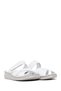 Women's White Wedge Heeled Leather Slippers 26Sfd321118 - 2