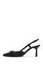 Women's Black Open-Back Stiletto, Thin Heeled Leather Shoes 26Pfd120218 - 3