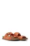 Women's Orange Double Buckle Nubuck Leather Slippers 26Sfd5021V3 - 2