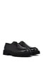 Men's Black Lace-Up Thick-Soled Leather Casual Shoes Wm802002Dv - 2