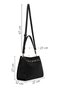 Women's Black Long Strap Classic Shoulder Bag Ab200026Sf - 5