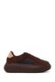 Women's Brown Lace-Up Thick Sole Sneaker Af168002Sk