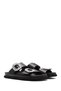 Women's Black Buckle Stone Slippers 25Sfe400918 - 3
