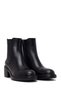 Women's Black Zippered Thick Heeled Leather Boots Wf220006Dv - 2