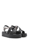 Women's Black Ankle Buckle Thick Sole Sandals 25Sfe465818 - 3