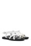 Women's White Ankle Buckle Leather Sandals 26Sfd361118 - 2