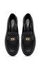 Women's Black Buckle Leather Loafer Af220002Dv - 7