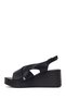 Women's Black Ankle Boots Buckled Wedge Heel Leather Sandals 26Sfd181518 - 3