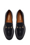 Women's Black Buckle Leather Loafer Af220009Dv - 4