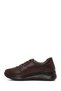 Women's Brown Lace-Up Thick Sole Leather Sneaker Af460005Dv - 3
