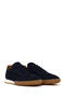 Men's Navy Blue Lace-Up Suede Leather Sneaker Wm710023Ds - 2