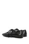 Women's Black Double Buckle Leather Ballerinas 26Pfd270018 - 6