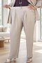 Foldable Sleeves, Buttoned Long Shirt, Wide Elastic Waist, Pocketed Pants, Thin Summer Fabric, Plus Size, Two-Piece Set - 4