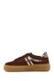 Women's Brown Lace-Up Thick Sole Sports Shoes, Suede Genuine Leather Sneaker 25Afd511110 - 2