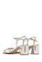 Women's Silver Ankle Buckle Stoned Thick Heeled Sandals 26Sfe3915Ts - 7