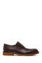 Men's Brown Lace-Up Leather Casual Shoes 25Wfd6013Ft