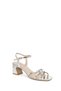 Women's Silver Ankle Buckle Stoned Thick Heeled Sandals 26Sfe3915Ts - 8