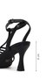 Women's Black Ankle Buckle Open Back Thin Heeled Shoes 26Sfd443214 - 5