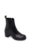 Women's Black Zippered Thick Heeled Leather Casual Boots Wf190061Dv - 8