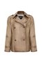 Estel Women Beige Double-Breasted Collar Oversized Leather Jacket 25Sge5626Nc