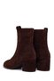 Women's Brown Zippered Thick Heeled Suede Leather Boots Wf220005Ds - 6