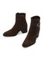 Women's Mink Zippered Thick Heeled Suede Leather Boots Wf180033Ds - 6