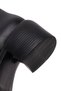 Women's Black Zippered Thick Heeled Leather Boots Wf220006Dv - 8