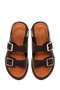 Women's Brown Double Buckle Sandals 26Sfe480518 - 4
