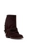 Women's Brown Thick Heeled Suede Leather Boots Af230004Ds - 8
