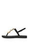 Women's Black Flip-Flop Sandals with Accessories 26Sfe463314 - 3