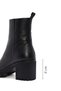 Women's Black Heeled Zippered Leather Boots Wf180007Df - 4