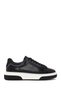 Men's Black Lace-Up Thick-Soled Leather Sneaker Wm710016Dv