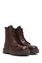 Women's Brown Lace-Up Zippered Thick Sole Leather Boots 25Wfd181818 - 5