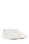 Men's White Leather Sneakers with Laces 26SFD660218 - 2