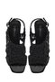 Women's Black Braided Metallic Thick Short Heeled Sandals 26Sfd440932 - 5