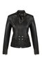 Bonny Women's Black Leather Jacket with Metal Detail 26Sge56711M - 4