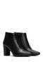 Women's Black Zippered Heeled Leather Boots Wf260006Dv - 2